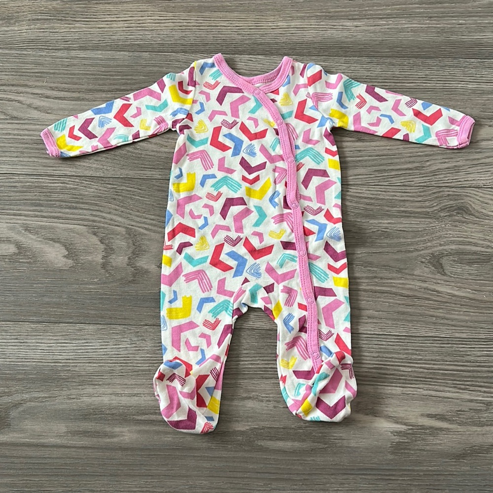 Emporio Baby - 3-6m - Colorful Rainbow Confetti Chevron Footie